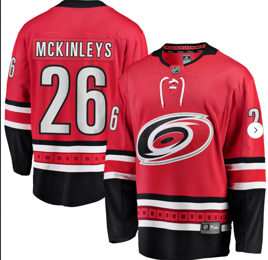Men Carolina Hurricanes #26 Mckinleys red 2026 NHL Jersey